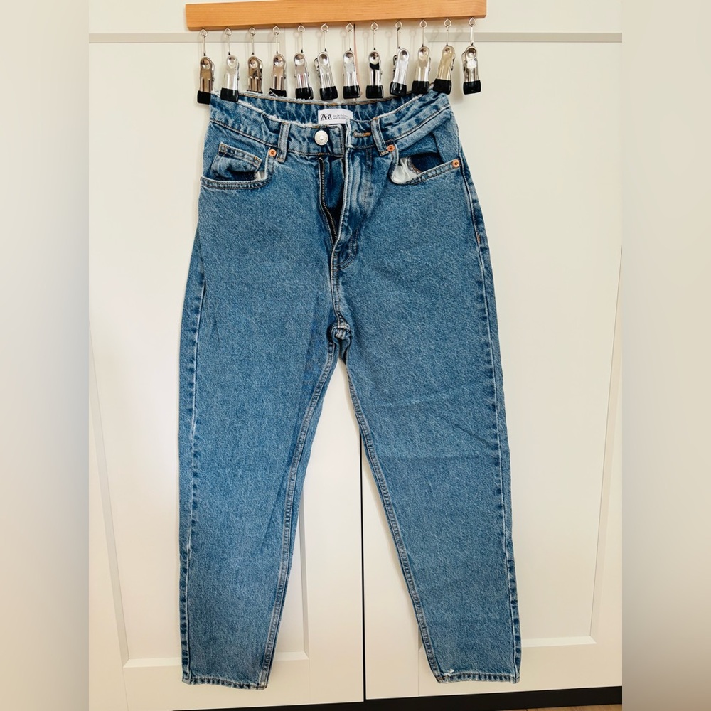Zara High Rise Light Blue Jeans